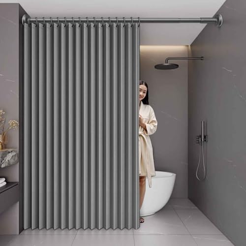 MTHGH Falttürvorhang,Mit Teleskopstange,Magnetischer Türvorhang mit Verdunkelung, Faltbarer Raumteiler für Bad/Schlafzimmer/Wohnzimmer, Akkordeon-Design(01,W 200*H 200cm) von MTHGH