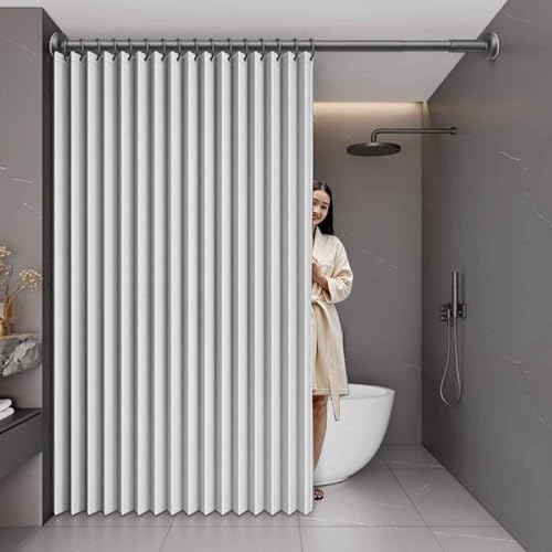 MTHGH Falttürvorhang,Mit Teleskopstange,Magnetischer Türvorhang mit Verdunkelung, Faltbarer Raumteiler für Bad/Schlafzimmer/Wohnzimmer, Akkordeon-Design(03,W 260*H 180cm) von MTHGH