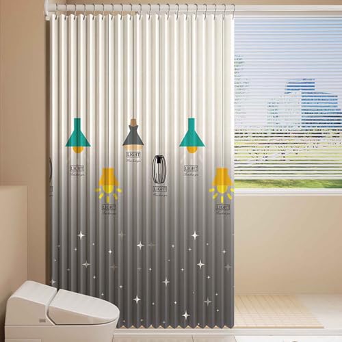 MTHGH Falttürvorhang,Mit Teleskopstange,Magnetischer Türvorhang mit Verdunkelung, Faltbarer Raumteiler für Bad/Schlafzimmer/Wohnzimmer, Akkordeon-Design(05,W 180*H 180cm) von MTHGH