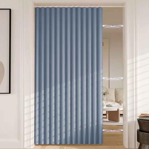 MTHGH Falttürvorhang,Mit Teleskopstange,Magnetischer Türvorhang mit Verdunkelung, Faltbarer Raumteiler für Bad/Schlafzimmer/Wohnzimmer, Akkordeon-Design(05,W 260*H 200cm) von MTHGH