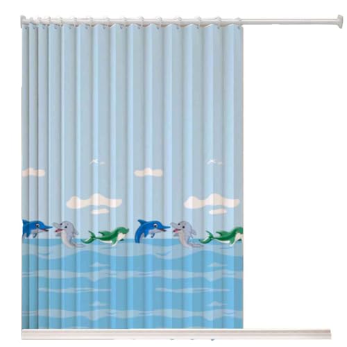 MTHGH Falttürvorhang,Mit Teleskopstange,Magnetischer Türvorhang mit Verdunkelung, Faltbarer Raumteiler für Bad/Schlafzimmer/Wohnzimmer, Akkordeon-Design(05,W160*H190cm) von MTHGH