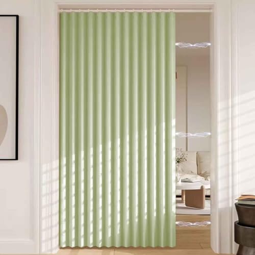MTHGH Falttürvorhang,Mit Teleskopstange,Magnetischer Türvorhang mit Verdunkelung, Faltbarer Raumteiler für Bad/Schlafzimmer/Wohnzimmer, Akkordeon-Design(07,W 180*H 200cm) von MTHGH