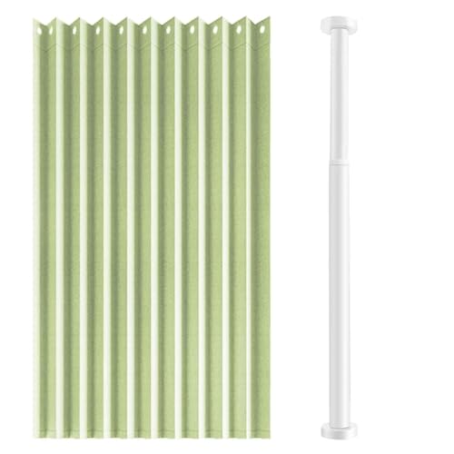 MTHGH Falttürvorhang,Mit Teleskopstange,Magnetischer Türvorhang mit Verdunkelung, Faltbarer Raumteiler für Bad/Schlafzimmer/Wohnzimmer, Akkordeon-Design(07,W 220*H 200cm) von MTHGH
