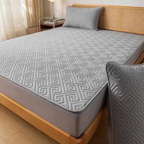 MTHGH Matratzenbezug Spannbettlaken Matratzenauflage Tagesdecke Wasserdichtes Matratzenschoner BettwäSche Matratzen Topper Weich Und Atmungsaktiv Bettlaken(#8,180x200cm+30cm) von MTHGH