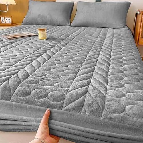 MTHGH Matratzenschoner Plüsch Spannbettlaken Mattress Protector Matratzenschutzbezüge Spannbetttücher Matratze Tagesdecke Matratzenauflage Matratzenbezug Fleece(2,120 * 200cm) von MTHGH