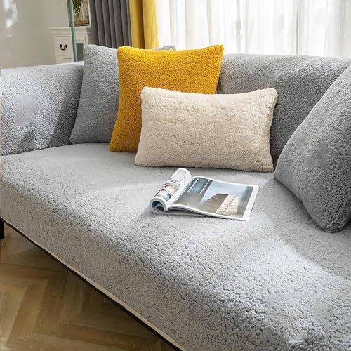 MTHGH Samt Sofabezug 1 2 3 4 Sitzer, L Form Sofaüberwurfe, Ecksofa Sofa überzug Pets Dog Couch überzug Anti-rutsch Sofaschutz, Ultra Weicher Sofaschoner(B5,70x180cm) von MTHGH