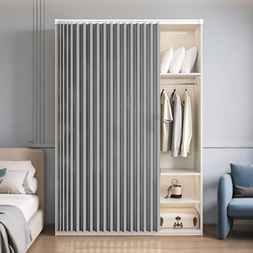 MTHGH Schrankvorhang Schrank Vorhang Zum Schieben Staubdichter Vorhang Für Regale Vorhang Küchenschrank Vorhang Für Schiene Tür Vorhang Deko Schrankvorhänge(#6,W150xH200cm) von MTHGH