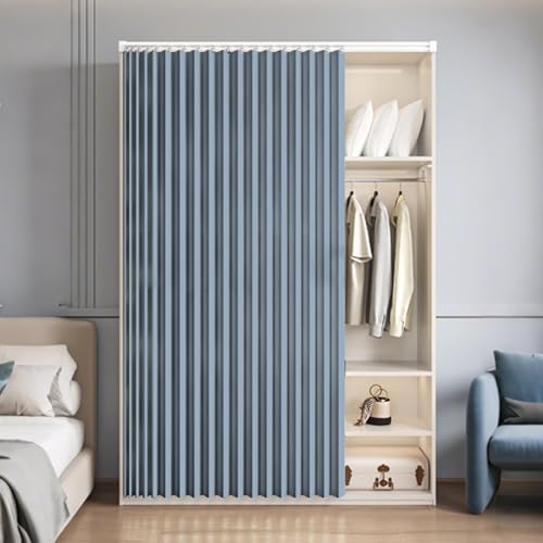 MTHGH Schrankvorhang Schrank Vorhang Zum Schieben Staubdichter Vorhang Für Regale Vorhang Küchenschrank Vorhang Für Schiene Tür Vorhang Deko Schrankvorhänge(#7,W120xH240cm) von MTHGH