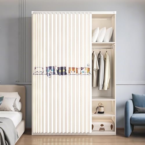 MTHGH Schrankvorhang Schrank Vorhang Zum Schieben Staubdichter Vorhang Für Regale Vorhang Küchenschrank Vorhang Für Schiene Tür Vorhang Deko Schrankvorhänge(#8,W180xH200cm) von MTHGH