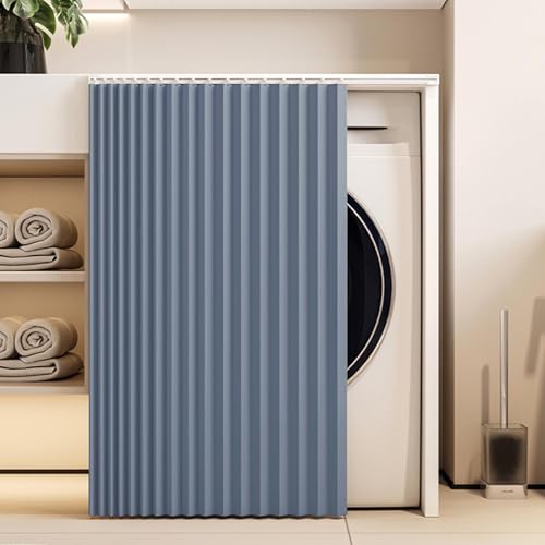 MTHGH Schrankvorhang Vorhang Küchenschrank Schrank Vorhang Zum Schieben Staubdichter Vorhang Für Regale Mit Gleitschienen Verdunklungsvorhänge Regal Vorhang(#4,W80cmxH90cm) von MTHGH