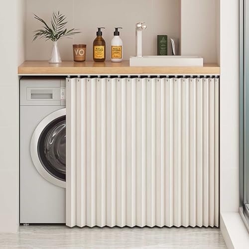 MTHGH Schrankvorhang Zum Schieben Vorhang Für Offenes Regal Staubdichter Schrank Vorhang Selbstklebend Vorhang Küchenschrank Vorhang Mit Schiene Schrankvorhänge (#3,85cmH/75cmW) von MTHGH