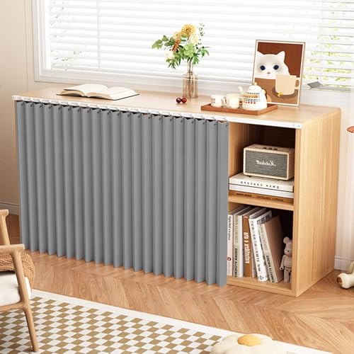 MTHGH Schrankvorhang Zum Schieben Vorhang Küchenschrank Vorhang Mit Schiene Schrank Vorhang Selbstklebend Raumteiler Vorhang Ohne Bohren Tür Vorhang Deko(#2,W100xH70cm) von MTHGH