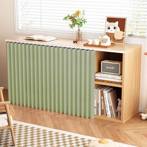 MTHGH Schrankvorhang Zum Schieben Vorhang Küchenschrank Vorhang Mit Schiene Schrank Vorhang Selbstklebend Raumteiler Vorhang Ohne Bohren Tür Vorhang Deko(#3,W120xH80cm) von MTHGH
