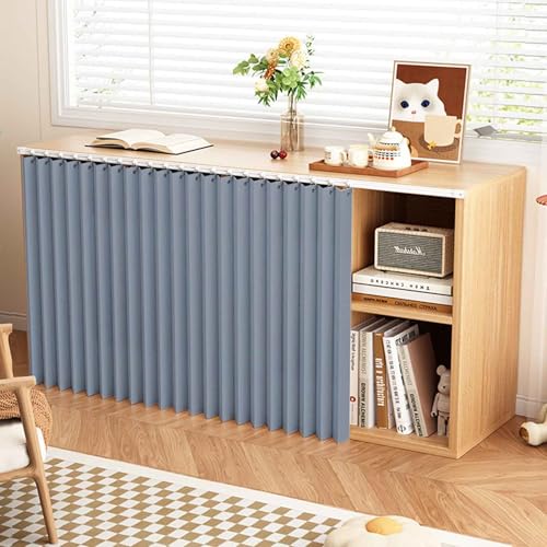 MTHGH Schrankvorhang Zum Schieben Vorhang Küchenschrank Vorhang Mit Schiene Schrank Vorhang Selbstklebend Raumteiler Vorhang Ohne Bohren Tür Vorhang Deko(#4,W140xH80cm) von MTHGH