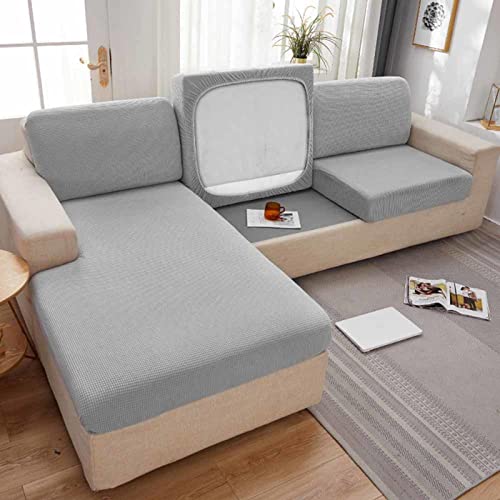 MTHGH Sofa Sitzkissenbezug,Stretch 4/3/2/1 Sitzer/L Form Samt Sofabezug Elastische Couch Kissenbezüge Husse Überzug Bezug Für Sofa Sitzkissen,S-(increase135-165cm) 3-Seater von MTHGH