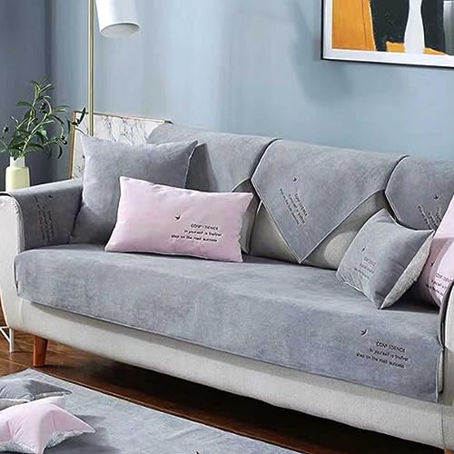 MTHGH Sofabezug Anti Rutsch Vintage Design Sofaschutz Sofaschoner,Hund Katze Überwurf Hundedecke Ecksofa Sofa Schutzdecke Schonbezug Sofa Abdeckung Sofaüberwurf Couchhusse (Gray B1, 110x210cm) von MTHGH