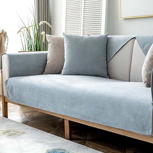 MTHGH Sofabezug Anti Rutsch Vintage Design Sofaschutz Sofaschoner,Hund Katze Überwurf Hundedecke Ecksofa Sofa Schutzdecke Schonbezug Sofa Abdeckung Sofaüberwurf Couchhusse (Gray Blue F, 70x150cm) von MTHGH