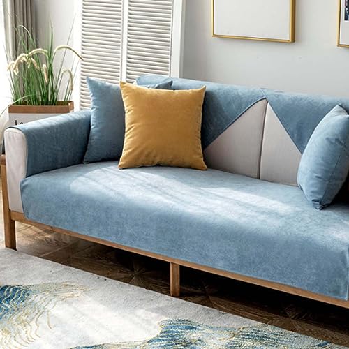 MTHGH Sofabezug Anti Rutsch Vintage Design Sofaschutz Sofaschoner,Hund Katze Überwurf Hundedecke Ecksofa Sofa Schutzdecke Schonbezug Sofa Abdeckung Sofaüberwurf Couchhusse (Sky Blue C, 110x110cm) von MTHGH