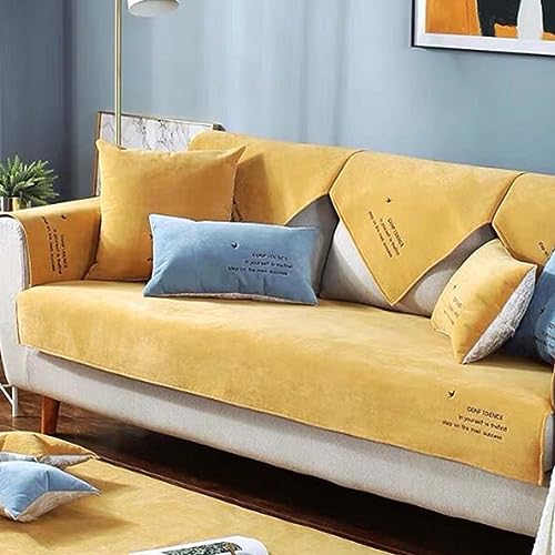 MTHGH Sofabezug Anti Rutsch Vintage Design Sofaschutz Sofaschoner,Hund Katze Überwurf Hundedecke Ecksofa Sofa Schutzdecke Schonbezug Sofa Abdeckung Sofaüberwurf Couchhusse (Yellow E1, 90x210cm) von MTHGH