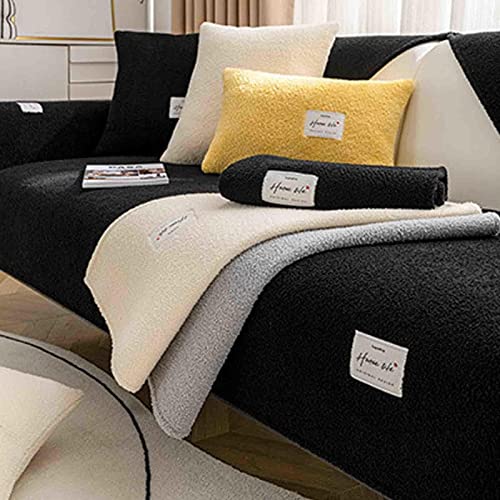 MTHGH Sofabezug Sofabezug L Form Sofaschoner rutschfest Sofaschutz Hund Waschbarer Sofabezug Wohnzimmermöbelschutzbezug Ecksofabezug/sofaüberwurf,black-70x120cm von MTHGH