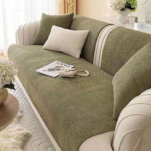 MTHGH Sofabezug Sofaschoner Couchbezug L Form rutschfeste Sofaschutz Wasserdichter Sofasitzbezug Sofa Sitzkissenbezug Sofa Überwurfdecke,darkgreen-70x210cm von MTHGH