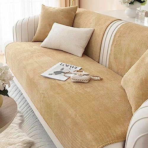 MTHGH Sofabezug Sofaschoner Couchbezug L Form rutschfeste Sofaschutz Wasserdichter Sofasitzbezug Sofa Sitzkissenbezug Sofa Überwurfdecke,khaki-110x160cm von MTHGH