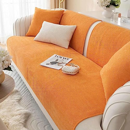 MTHGH Sofabezug Sofaschoner Couchbezug L Form rutschfeste Sofaschutz Wasserdichter Sofasitzbezug Sofa Sitzkissenbezug Sofa Überwurfdecke,orange-70x120cm von MTHGH