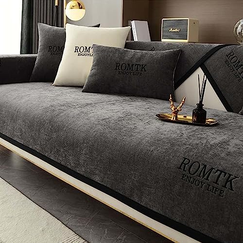 MTHGH Sofabezug Sofaschoner L Form u Form Ecksofa Anti-rutsch Couchschoner Couch Katze Hund Decke Überzug Sofaschutz Sofahusse Wasserdicht,Darkgray-Kissenbezug（45x45cm） von MTHGH