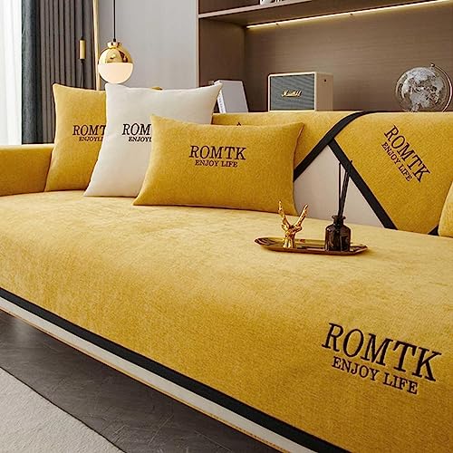 MTHGH Sofabezug Sofaschoner L Form u Form Ecksofa Anti-rutsch Couchschoner Couch Katze Hund Decke Überzug Sofaschutz Sofahusse Wasserdicht,yellow-70x180cm von MTHGH