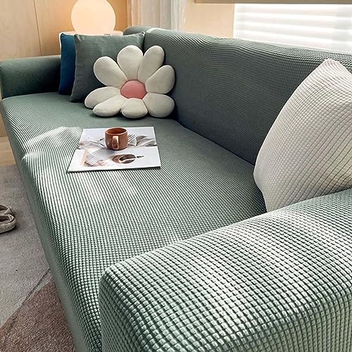 MTHGH Sofabezug Stretch Ecksofa I Form 3 Sitzer 2 Sitzer Ohne Armlehne rutschfeste Sofadecke Sofadecken Zum Abdecken Schutzdecke Sofaschutz Hund Sofaschutz,D-185-230CM von MTHGH