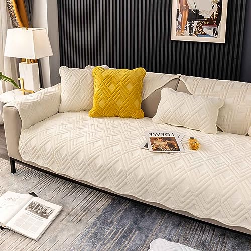 MTHGH Sofabezug rutschfeste Sofadecke，sofaschutz1 2 3 4-Seater L Shape Sofaschoner,Hund Katze Überwurf Hundedecke Ecksofa Sofa Schutzdecke Sofaschutz Hund Kratzschutz Katze (White, 90x180cm) von MTHGH