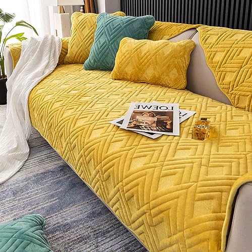 MTHGH Sofabezug rutschfeste Sofadecke，sofaschutz1 2 3 4-Seater L Shape Sofaschoner,Hund Katze Überwurf Hundedecke Ecksofa Sofa Schutzdecke Sofaschutz Hund Kratzschutz Katze (Yellow, 110x110cm) von MTHGH