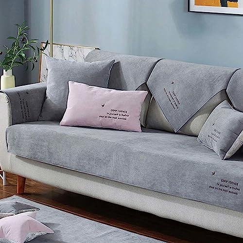 MTHGH Sofaschoner L Form Sofabezug 3/4/2/1 Sitzer Sofaschutz rutschfest Sofa-sitzkissenbezug Wasserdicht Couchschoner Katze/Hunde Schonerdecken,grey-90x160cm von MTHGH