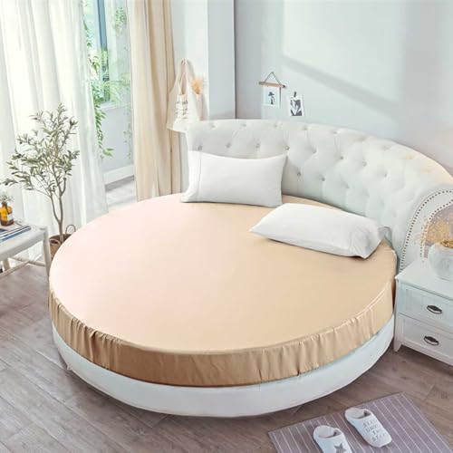 MTHGH Spannbettlaken Rund Matratzenbezug Wasserdichtes Matratzen Topper Matratzenschoner Weich Und Atmungsaktiv Bettlaken Bed Sheets BettwäSche Mattress Protector(#3,180x180CM) von MTHGH