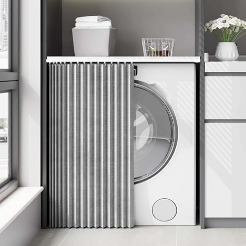 MTHGH Vorhang Küchenschrank Schrankvorhang Zum Schieben Schrank Vorhang Mit Schiene Vorhang Für Regal Selbstklebend Faltbarer Unsichtbarer Verdunklungsvorhänge(#5,W80xH170cm) von MTHGH