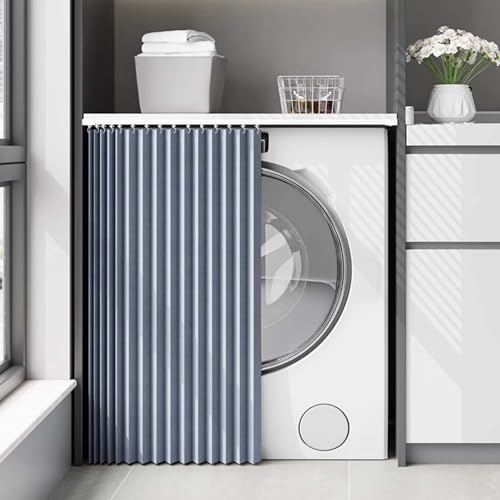 MTHGH Vorhang Küchenschrank Schrankvorhang Zum Schieben Schrank Vorhang Mit Schiene Vorhang Für Regal Selbstklebend Faltbarer Unsichtbarer Verdunklungsvorhänge(#6,W90xH130cm) von MTHGH
