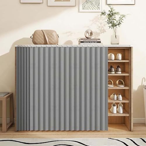 MTHGH Vorhang Küchenschrank Schrankvorhang Zum Schieben Vorhang Für Regal Schrank Vorhang Selbstklebend Verdunklungsvorhänge Vorhang Für Schiene Vorhang Regal(#1,W120xH200cm) von MTHGH