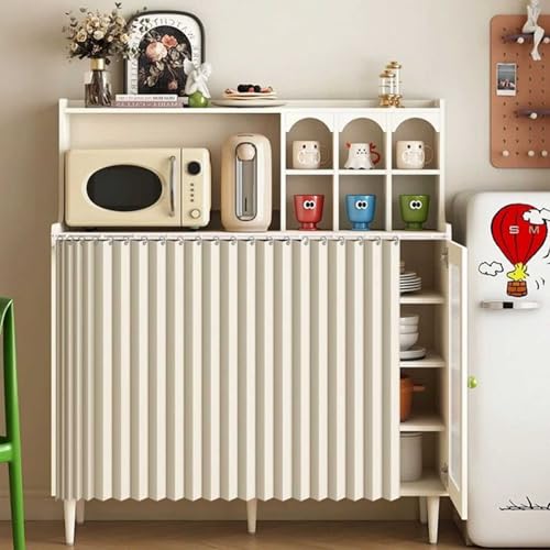 MTHGH Vorhang Küchenschrank Vorhang Für Regal Schrankvorhang Regal Vorhang Mit Schiene Schrankvorhänge Küche Vorhang Für Schrank Verdunklungsvorhänge(#1,W140xH100cm) von MTHGH