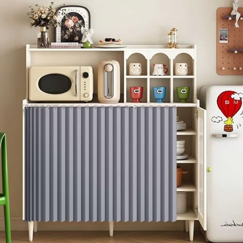 MTHGH Vorhang Küchenschrank Vorhang Für Regal Schrankvorhang Regal Vorhang Mit Schiene Schrankvorhänge Küche Vorhang Für Schrank Verdunklungsvorhänge(#2,W120xH60cm) von MTHGH