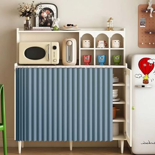 MTHGH Vorhang Küchenschrank Vorhang Für Regal Schrankvorhang Regal Vorhang Mit Schiene Schrankvorhänge Küche Vorhang Für Schrank Verdunklungsvorhänge(#3,W120xH80cm) von MTHGH