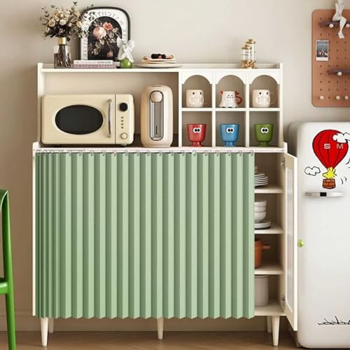 MTHGH Vorhang Küchenschrank Vorhang Für Regal Schrankvorhang Regal Vorhang Mit Schiene Schrankvorhänge Küche Vorhang Für Schrank Verdunklungsvorhänge(#4,W140xH60cm) von MTHGH