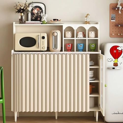 MTHGH Vorhang Küchenschrank Vorhang Für Regal Schrankvorhang Regal Vorhang Mit Schiene Schrankvorhänge Küche Vorhang Für Schrank Verdunklungsvorhänge(#5,W120xH60cm) von MTHGH
