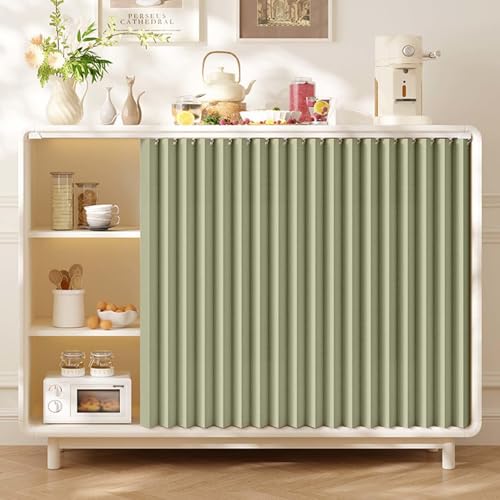 MTHGH Vorhang Küchenschrank Vorhang Für Regal Selbstklebend Schrankvorhang Zum Schieben Vorhang Mit Schiene Schrank Vorhang Vorhang Für Schrank Schrankvorhänge,#5-W140xH80cm von MTHGH
