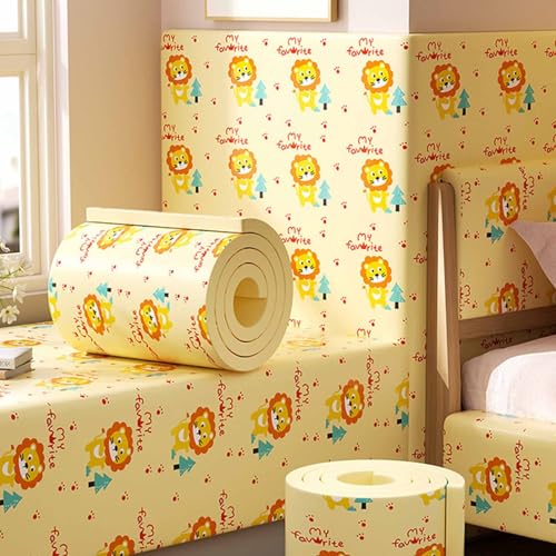 MTHGH Wandpaneele Gepolstert 200cm Wandschutz Kinderzimmer Bett Wandkissen Selbstklebend Wandpolster Bett Antikollision Polsterpaneel Wand Kantenschutz Wall Panels(#10,20x200cm/2 Rolls) von MTHGH