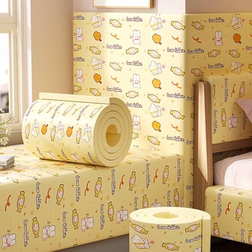 MTHGH Wandpaneele Gepolstert 200cm Wandschutz Kinderzimmer Bett Wandkissen Selbstklebend Wandpolster Bett Antikollision Polsterpaneel Wand Kantenschutz Wall Panels(#14,20x200cm/1 roll) von MTHGH