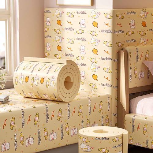 MTHGH Wandpaneele Gepolstert 200cm Wandschutz Kinderzimmer Bett Wandkissen Selbstklebend Wandpolster Bett Antikollision Polsterpaneel Wand Kantenschutz Wall Panels(#16,20x200cm/1 roll) von MTHGH
