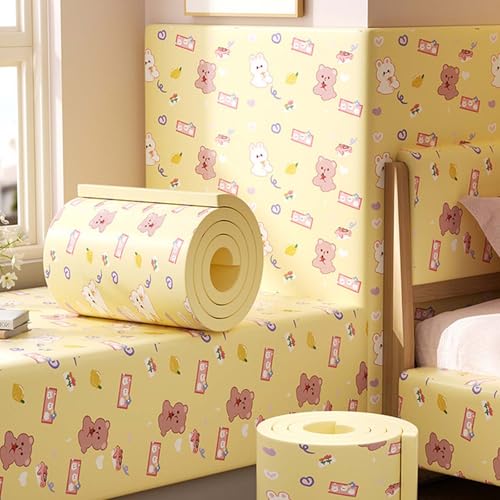 MTHGH Wandpaneele Gepolstert 200cm Wandschutz Kinderzimmer Bett Wandkissen Selbstklebend Wandpolster Bett Antikollision Polsterpaneel Wand Kantenschutz Wall Panels(#18,20x200cm/2 Rolls) von MTHGH