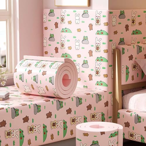 MTHGH Wandpaneele Gepolstert 200cm Wandschutz Kinderzimmer Bett Wandkissen Selbstklebend Wandpolster Bett Antikollision Polsterpaneel Wand Kantenschutz Wall Panels(#21,20x200cm/4 Rolls) von MTHGH