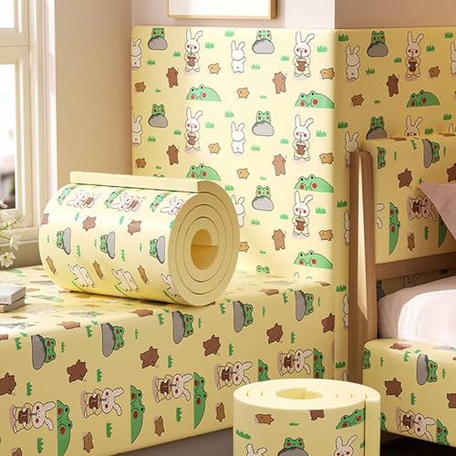 MTHGH Wandpaneele Gepolstert 200cm Wandschutz Kinderzimmer Bett Wandkissen Selbstklebend Wandpolster Bett Antikollision Polsterpaneel Wand Kantenschutz Wall Panels(#22,20x200cm/1 roll) von MTHGH