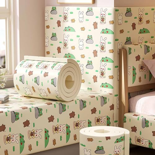 MTHGH Wandpaneele Gepolstert 200cm Wandschutz Kinderzimmer Bett Wandkissen Selbstklebend Wandpolster Bett Antikollision Polsterpaneel Wand Kantenschutz Wall Panels(#23,20x200cm/2 Rolls) von MTHGH